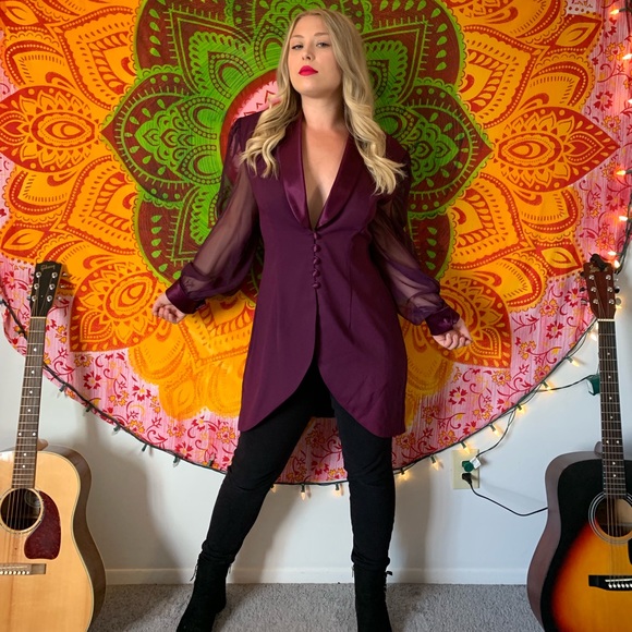 Vintage Jackets & Blazers - //VINTAGE// Purple blouse/blazer